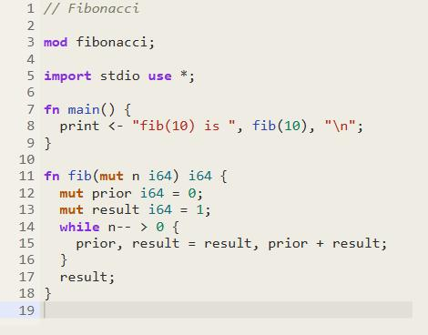 A Fibonacci program in the Cone playground